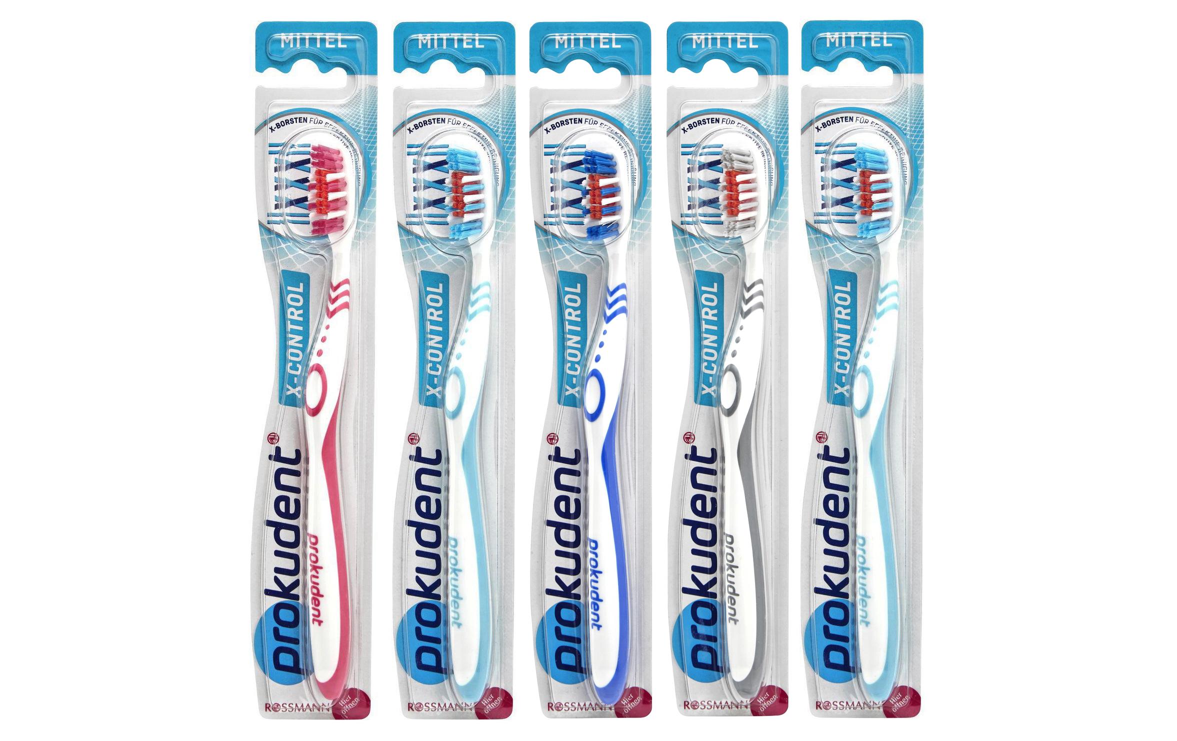 Handzahnbürste X-Control mittel 5 x 1 StückZahnbürste für eine gründliche Reinigung