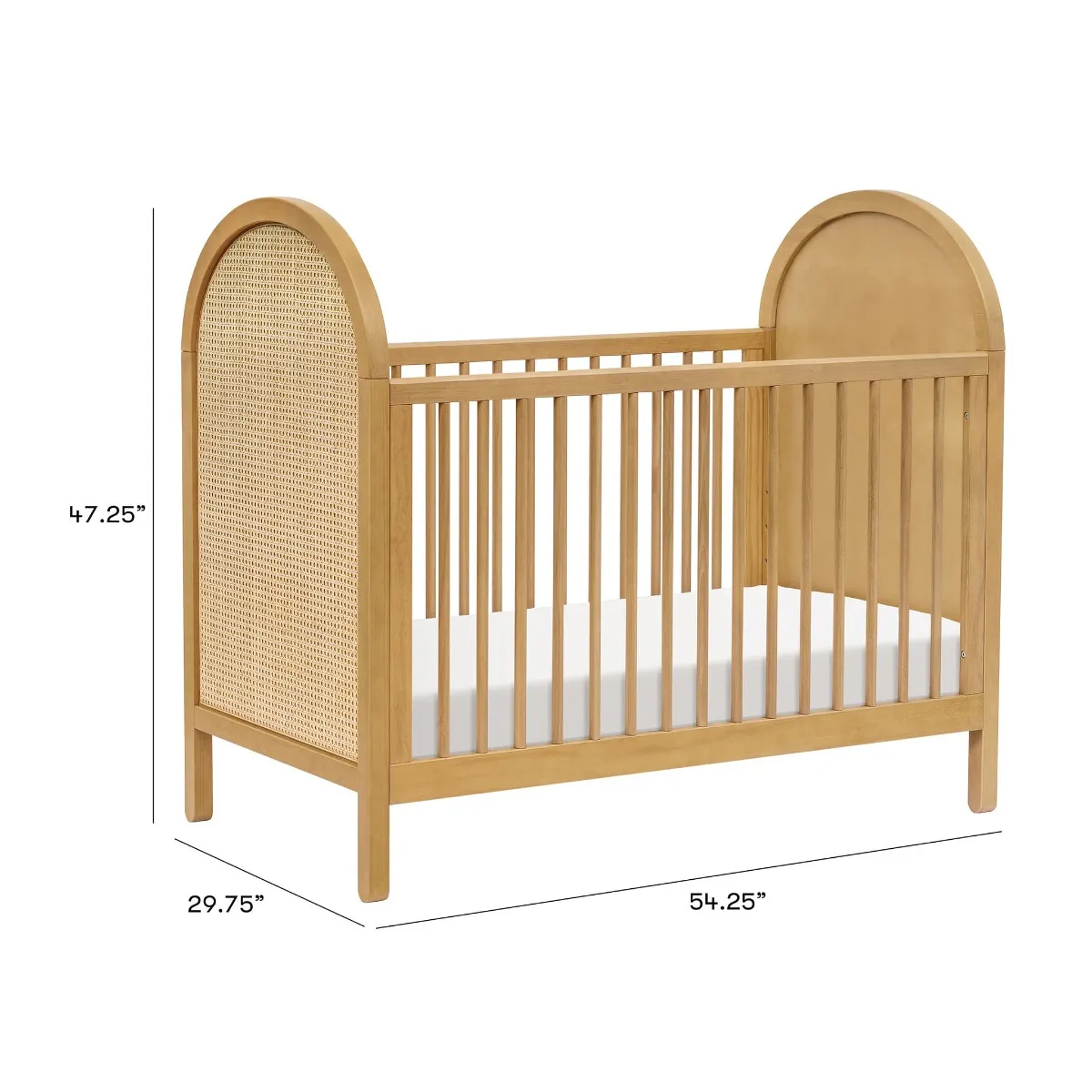 Babyletto Couchette Convertible 3 en 1 Bondi Cane avec Kit de Conversion Lit pour Tout-petit - Miel  Rotin