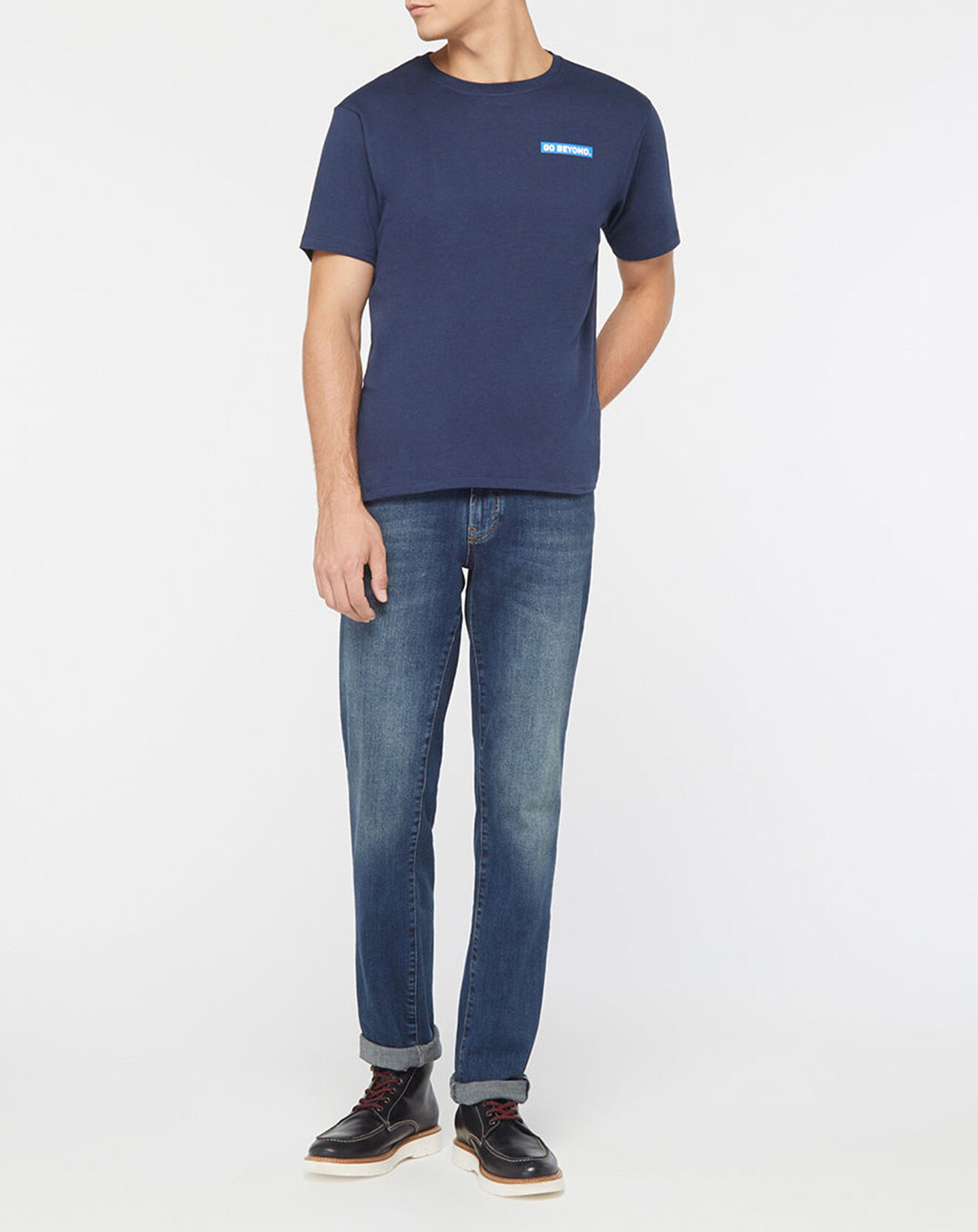 North Sails T-Shirt en Coton Bio Go Beyond bleu marine