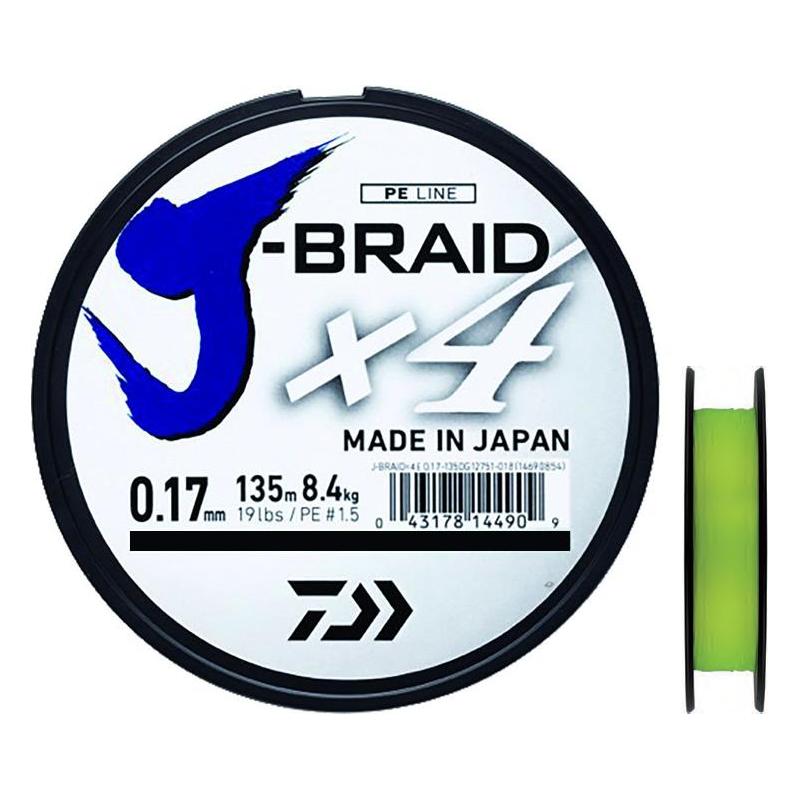 Tresse Daiwa J Braid X4b Jaune - 270M