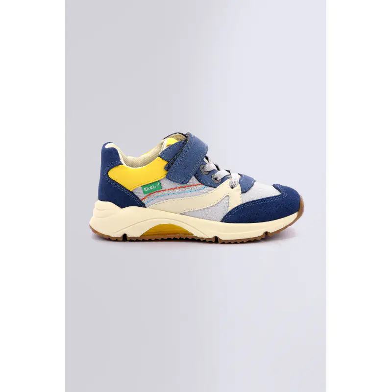 Runrun Bleu jaune BASKETS BASSES Textile Garçon