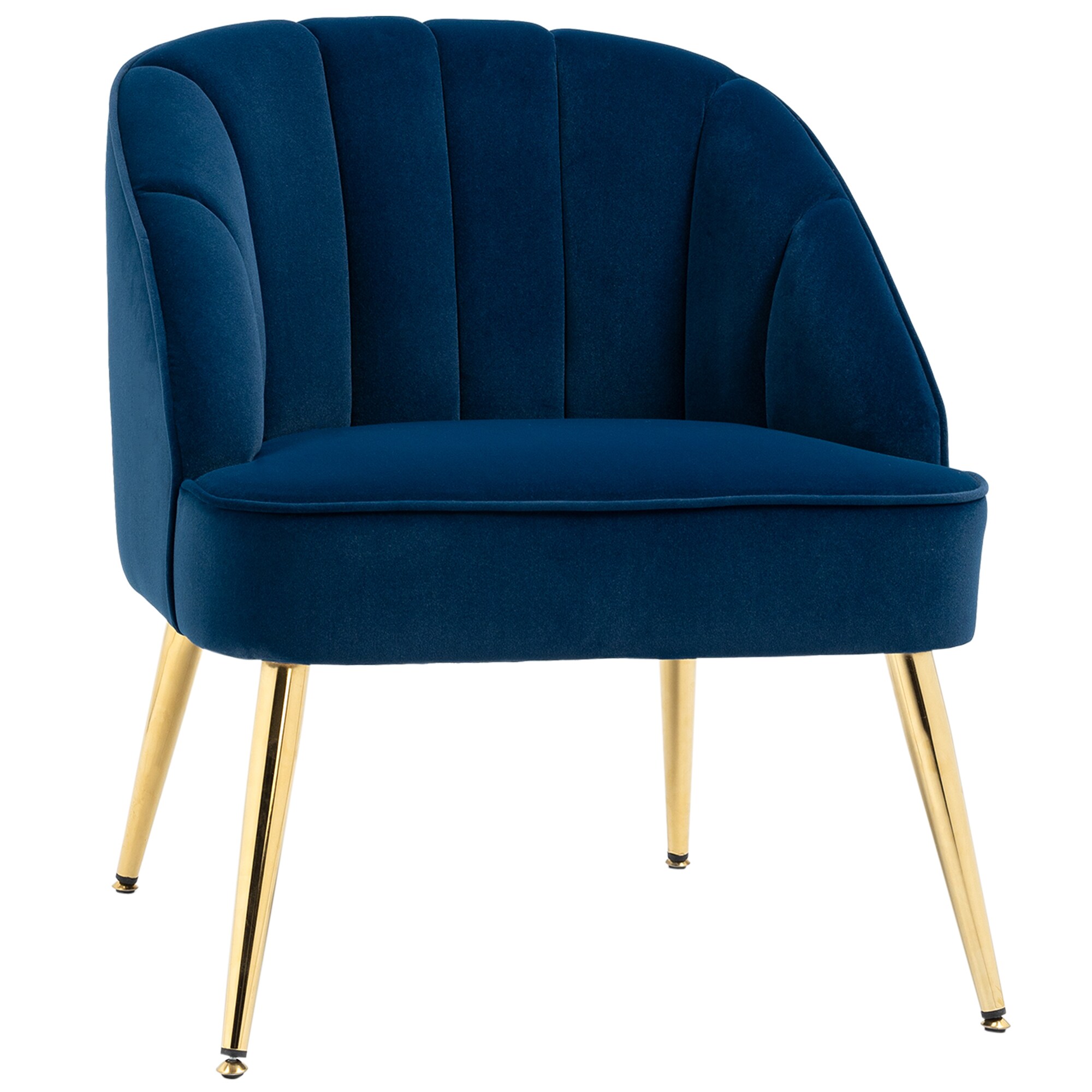 HOMCOM Ohrensessel mit Stahlbeine blau 65L x 64B x 77H cm