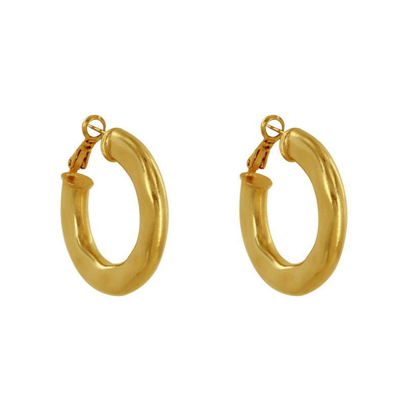 Boucles d'Oreilles Métal Doré Créoles Bosselées