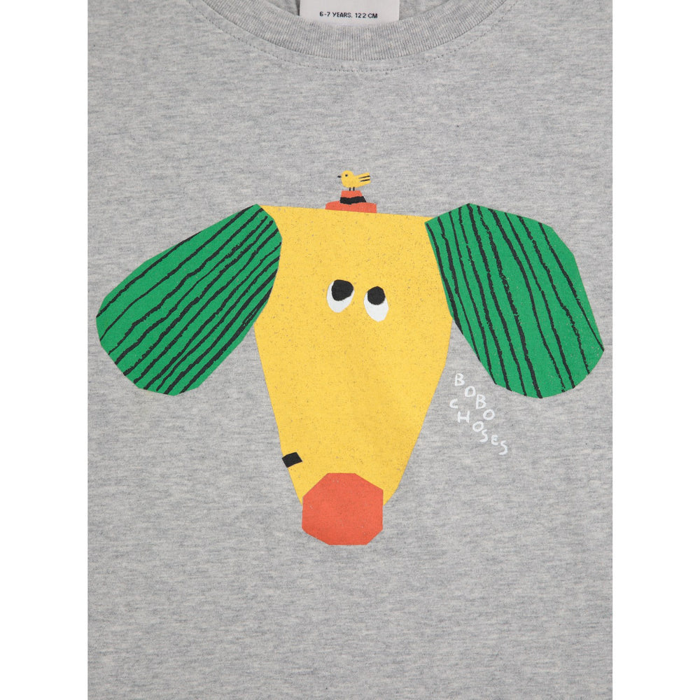 Køb Bobo Choses Heather Grey Happy Dog T-Shirt