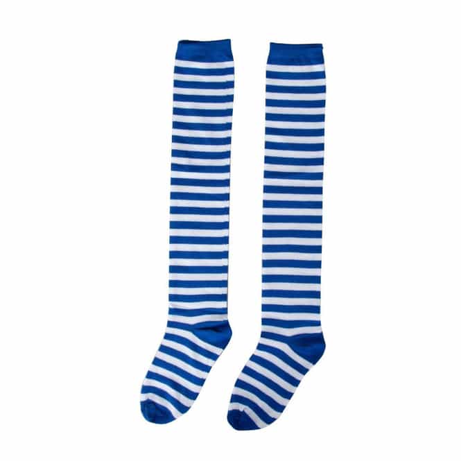 Kniestrümpfe Streifendesign blau/weiss - für Erwachsene