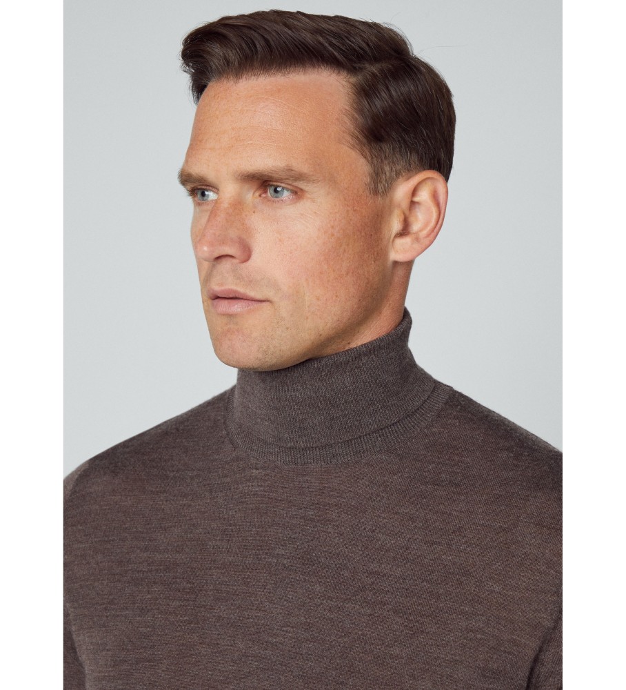 Hackett Jersey Merino Silk marrom
