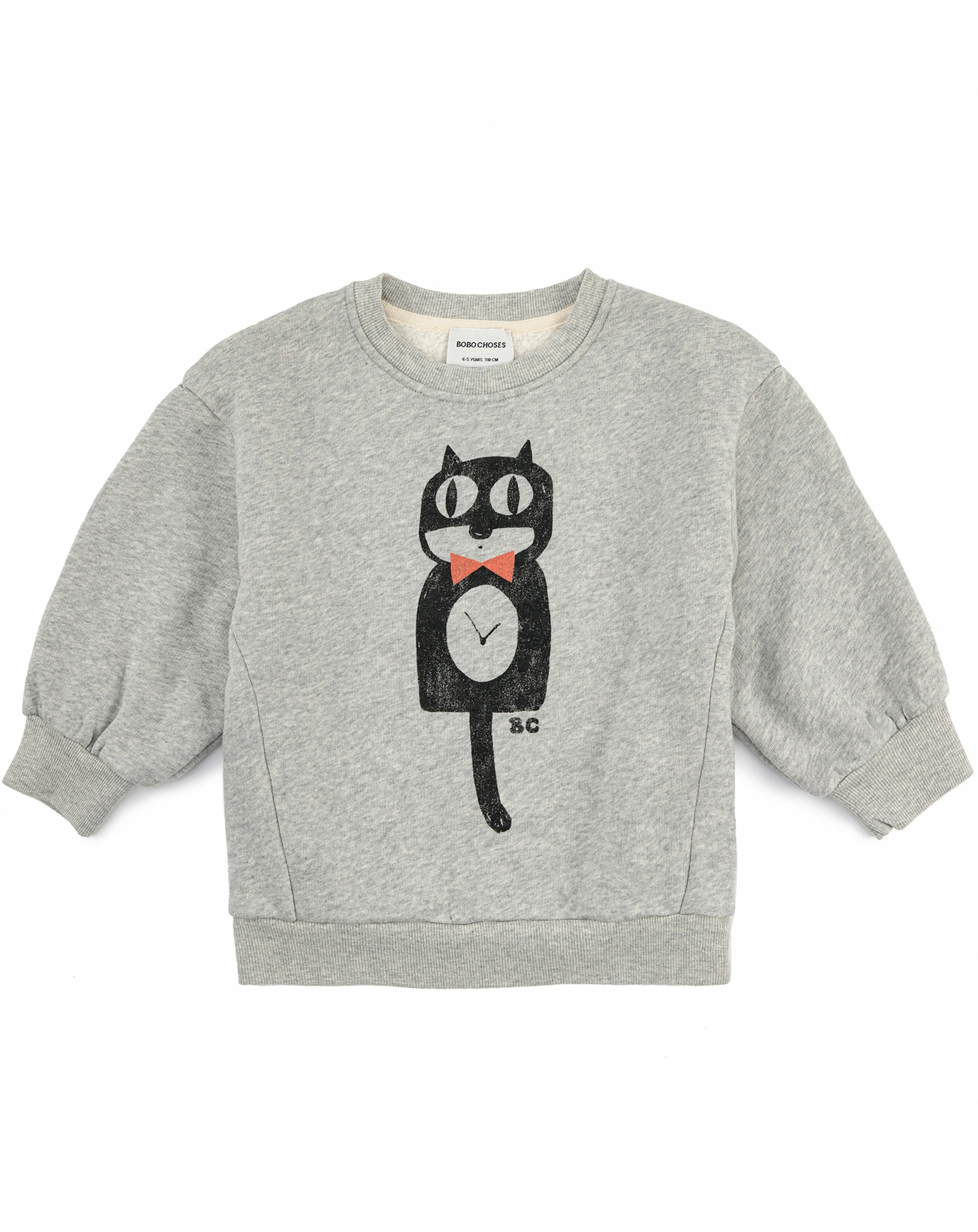Sweatshirt CAT O'CLOCK in light heather grey