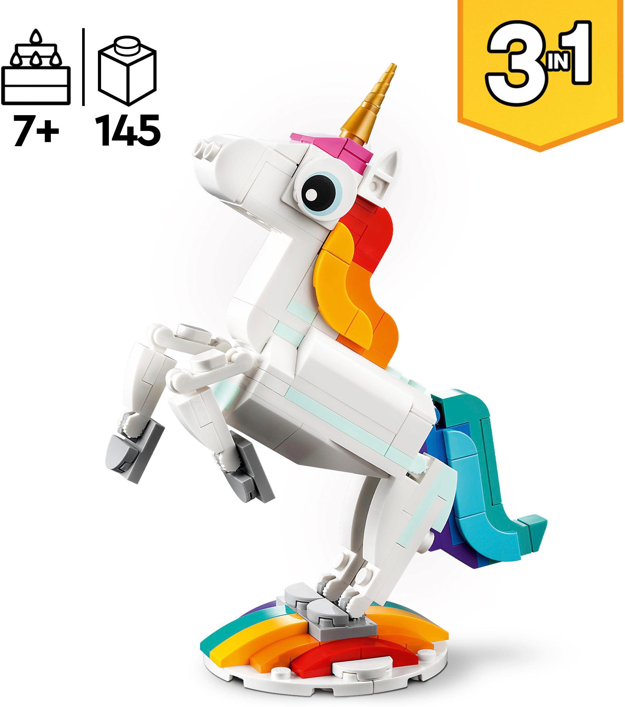 LEGO® Konstruktionsspielsteine »Magisches Einhorn (31140), LEGO® Creator 3in1«
