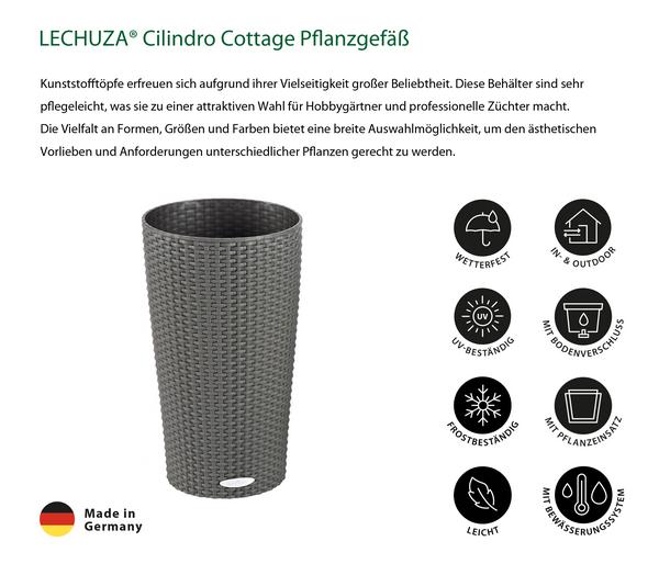 LECHUZA® Cilindro Cottage Pflanzgefäß, rund
