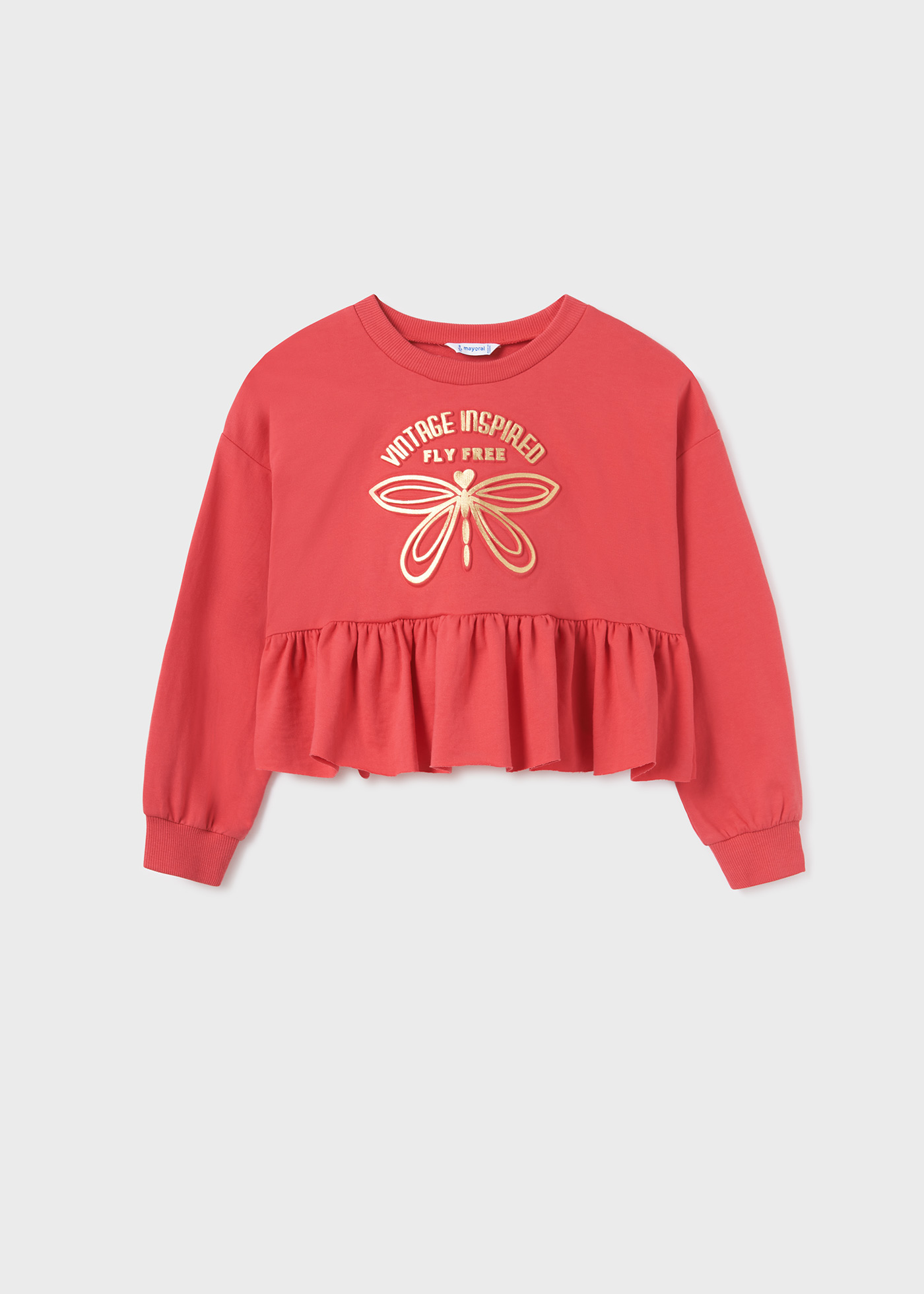 Blusa de moletom infantil com babados