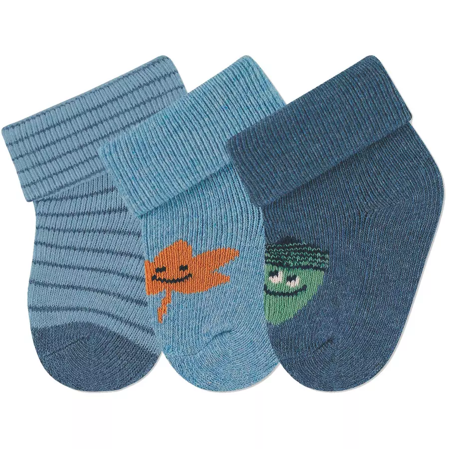 Sterntaler Erstlingssöckchen 3er-Pack Ringel blau