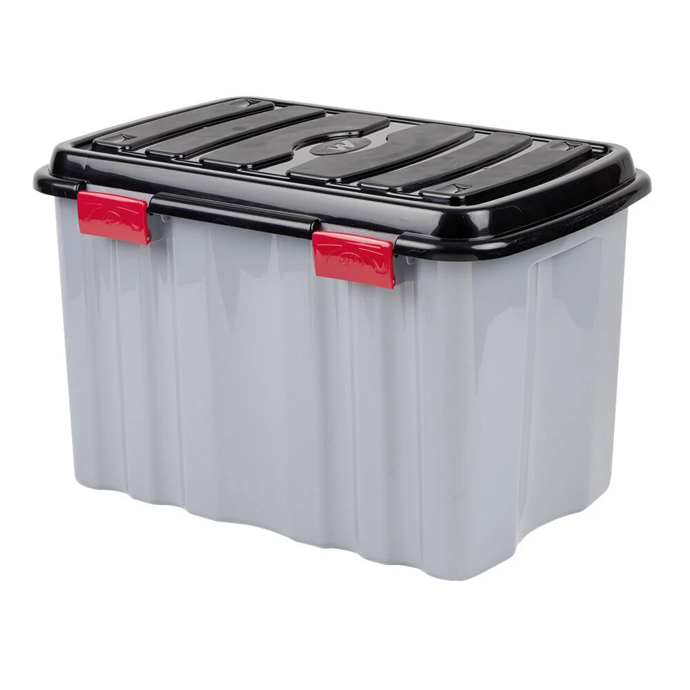 Box de rangement brico gris 54L 60x40xH38cm