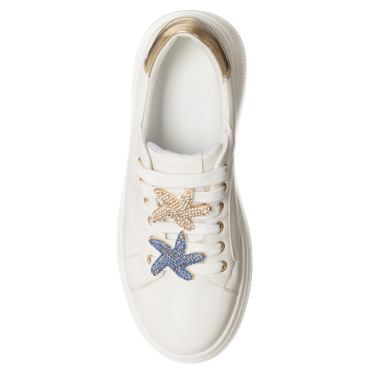 Loretta by Loretta Sneakers Foa blanc/doré - Plateforme 5 cm