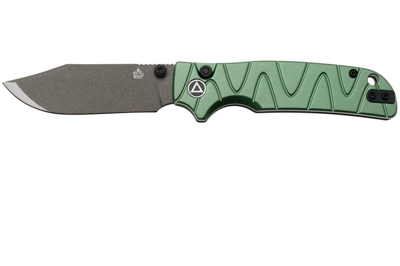 QSP Knife Kali QS159-E2 Ceramic Coated 14C28N Green Aluminum, zakmes, Keanu Alfaro design