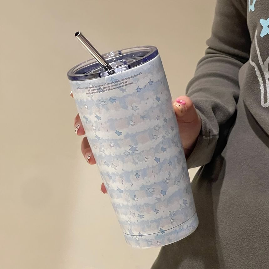Intimo - Star RVS Tumbler / Drinkrietje / Set (Diverse uitvoeringen)
