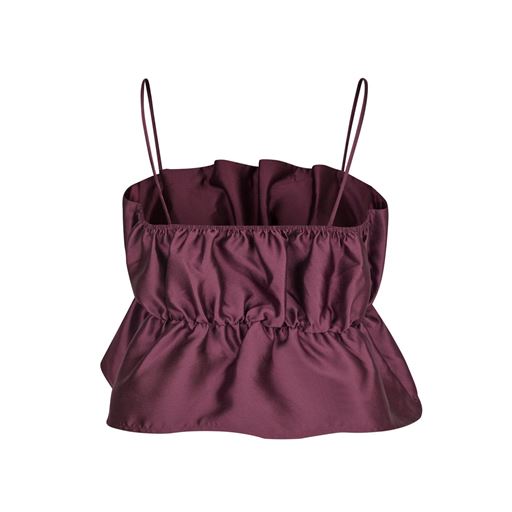 Neo Noir Tipton Dull Satin Top, Burgundy, 40