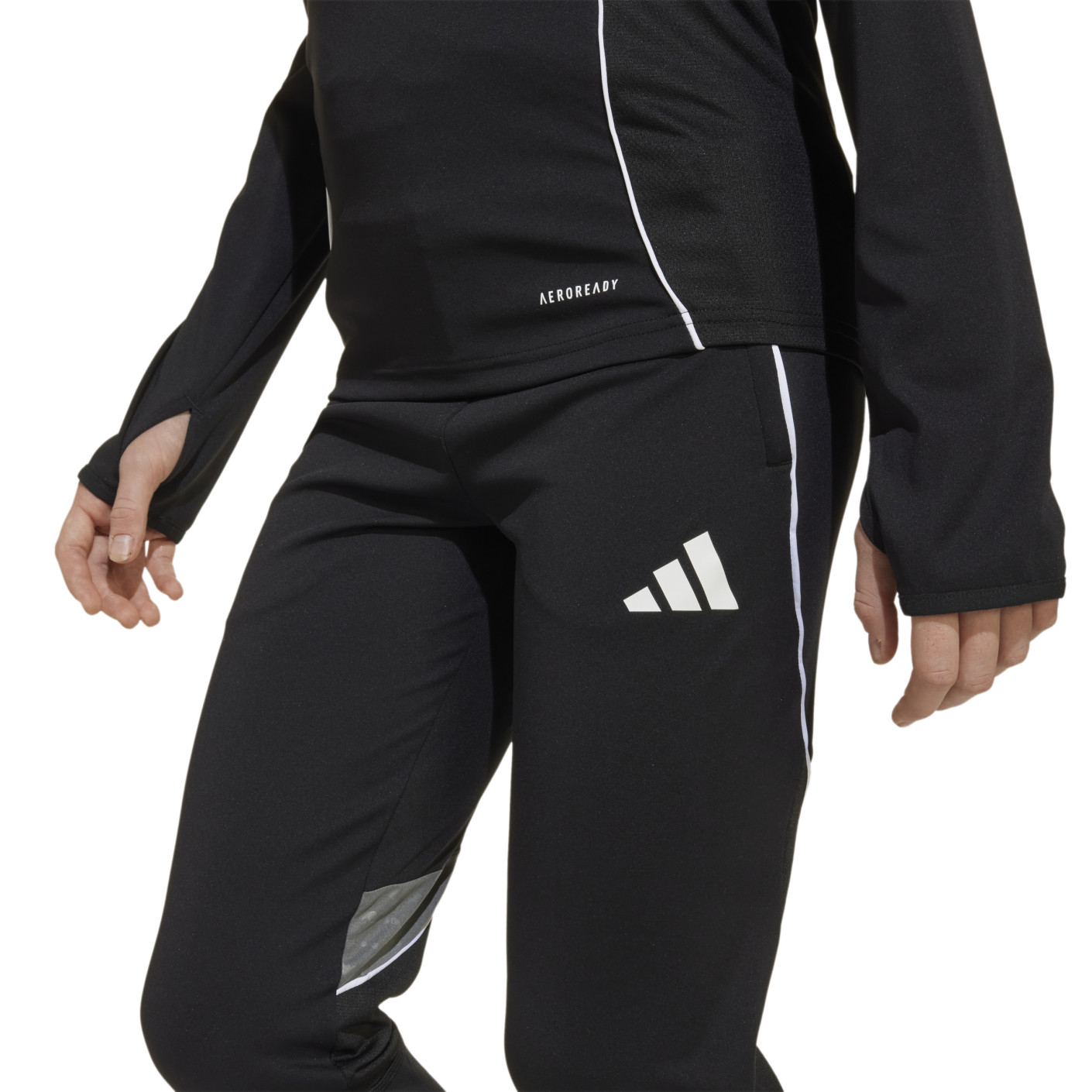 adidas Tiro 25 Competition Trainingspak 1/4-Zip Kids Zwart Wit Grijs