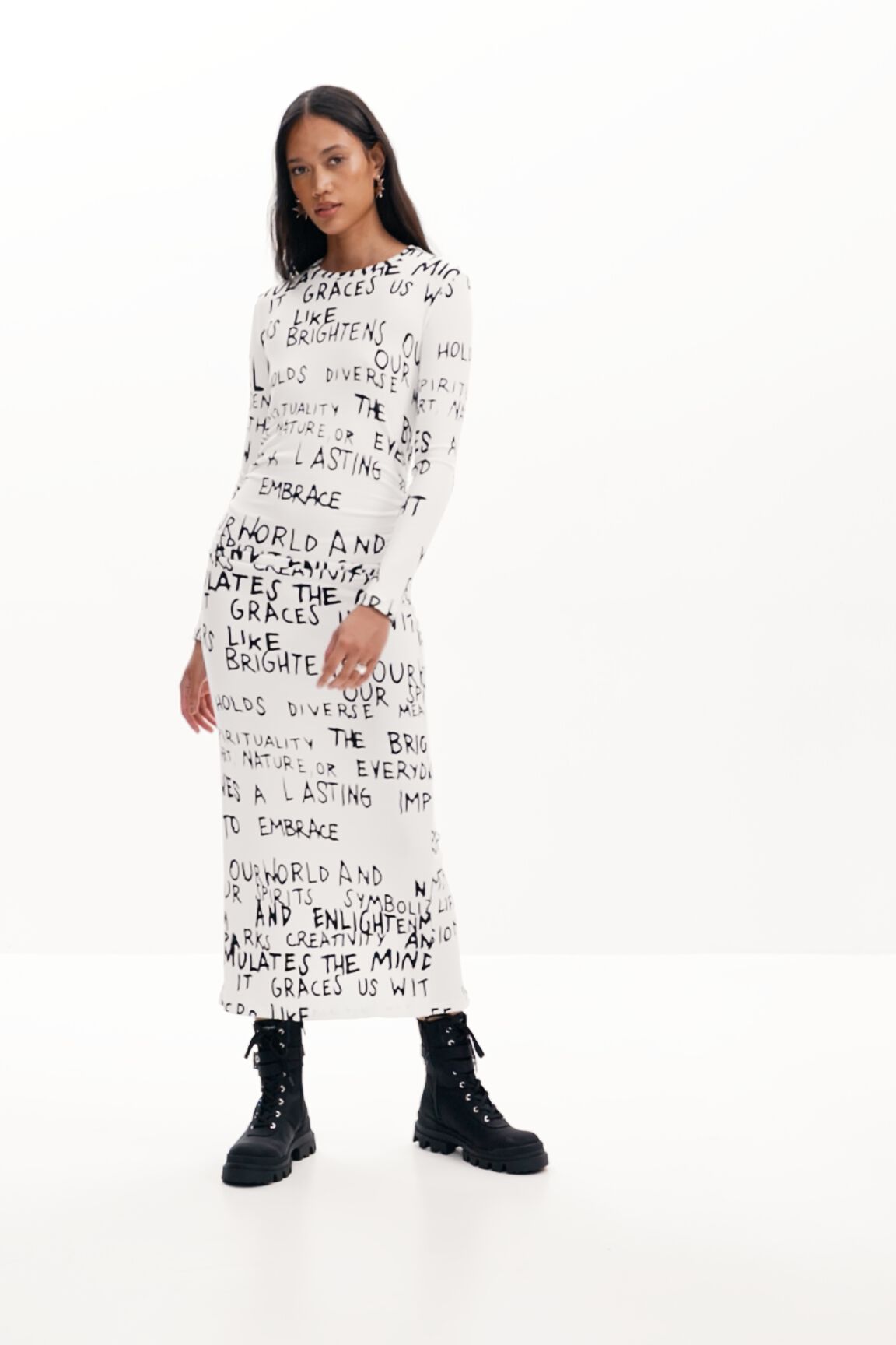 Vestido midi frase