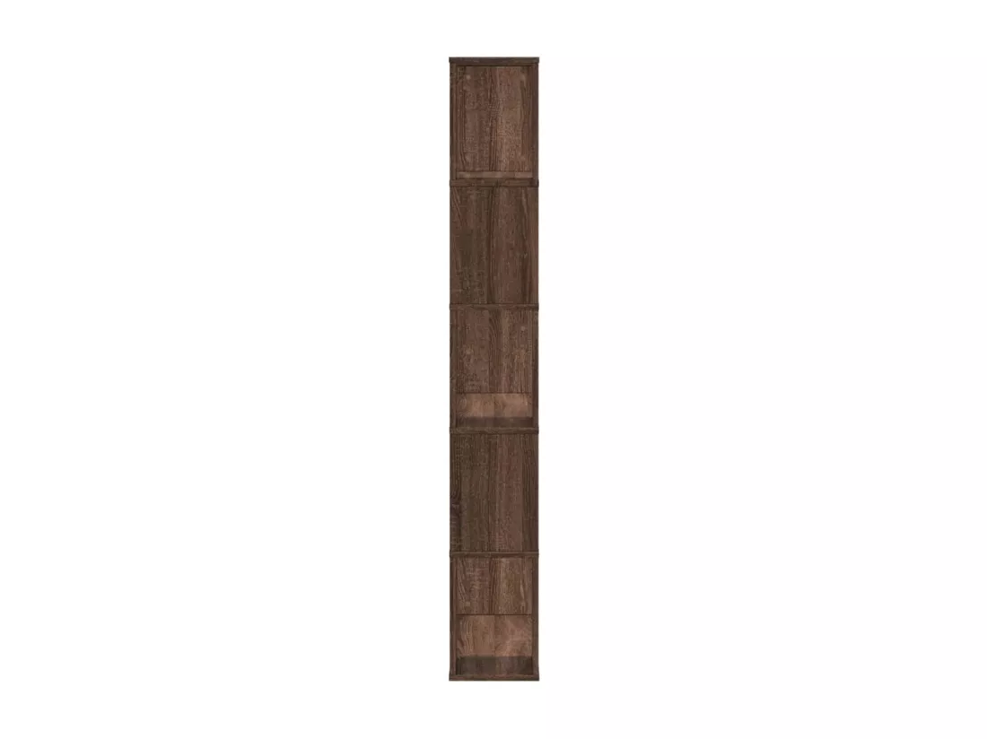 Bibliothèque 5 niveaux chêne marron bois ingénierie