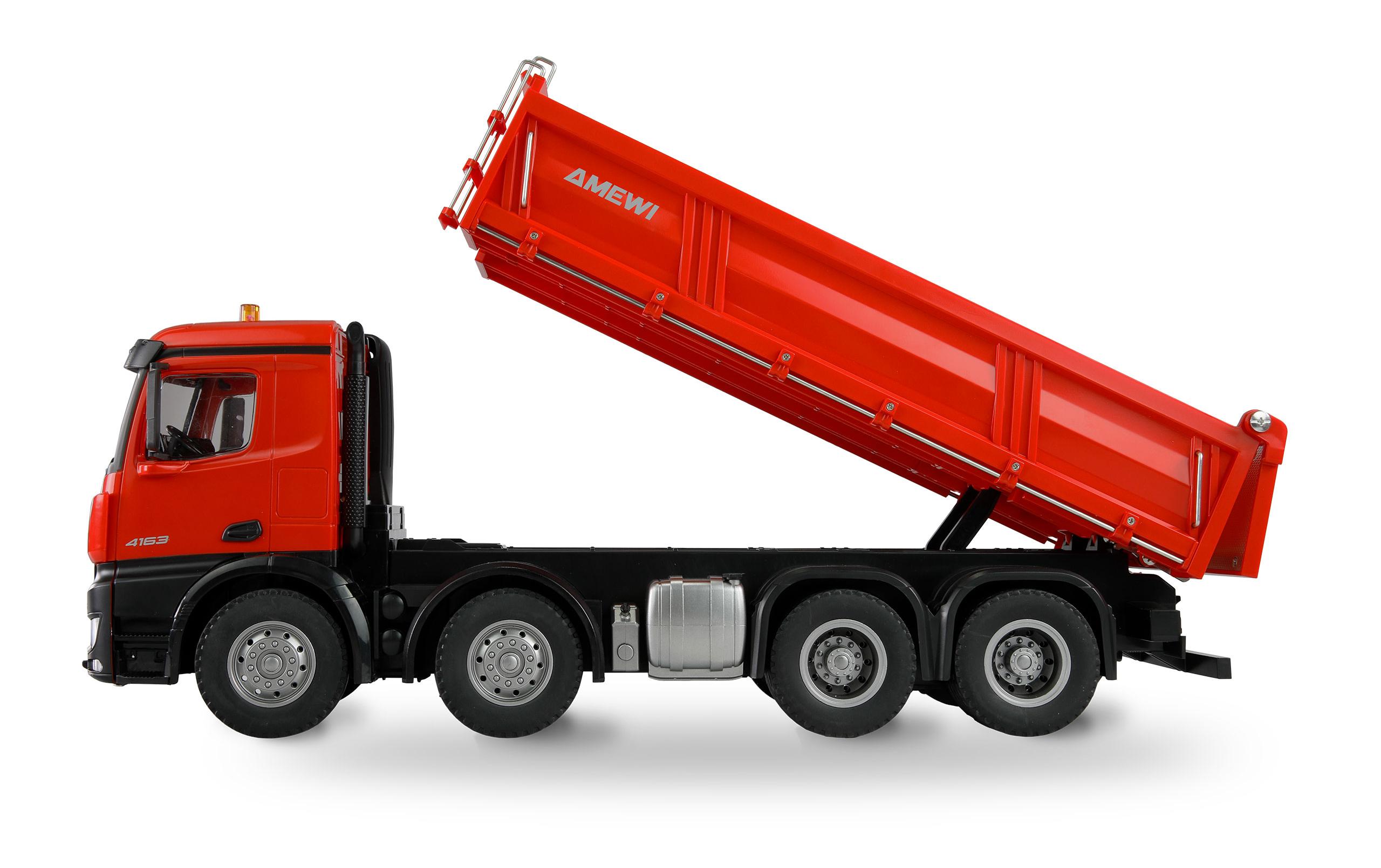 Mercedes-Benz Arocs Muldenkipper 8 x 4/4, Rot 1:18 RTR<br>Lizenzmodell als 8 x 4-Kipper im Massstab 1:18