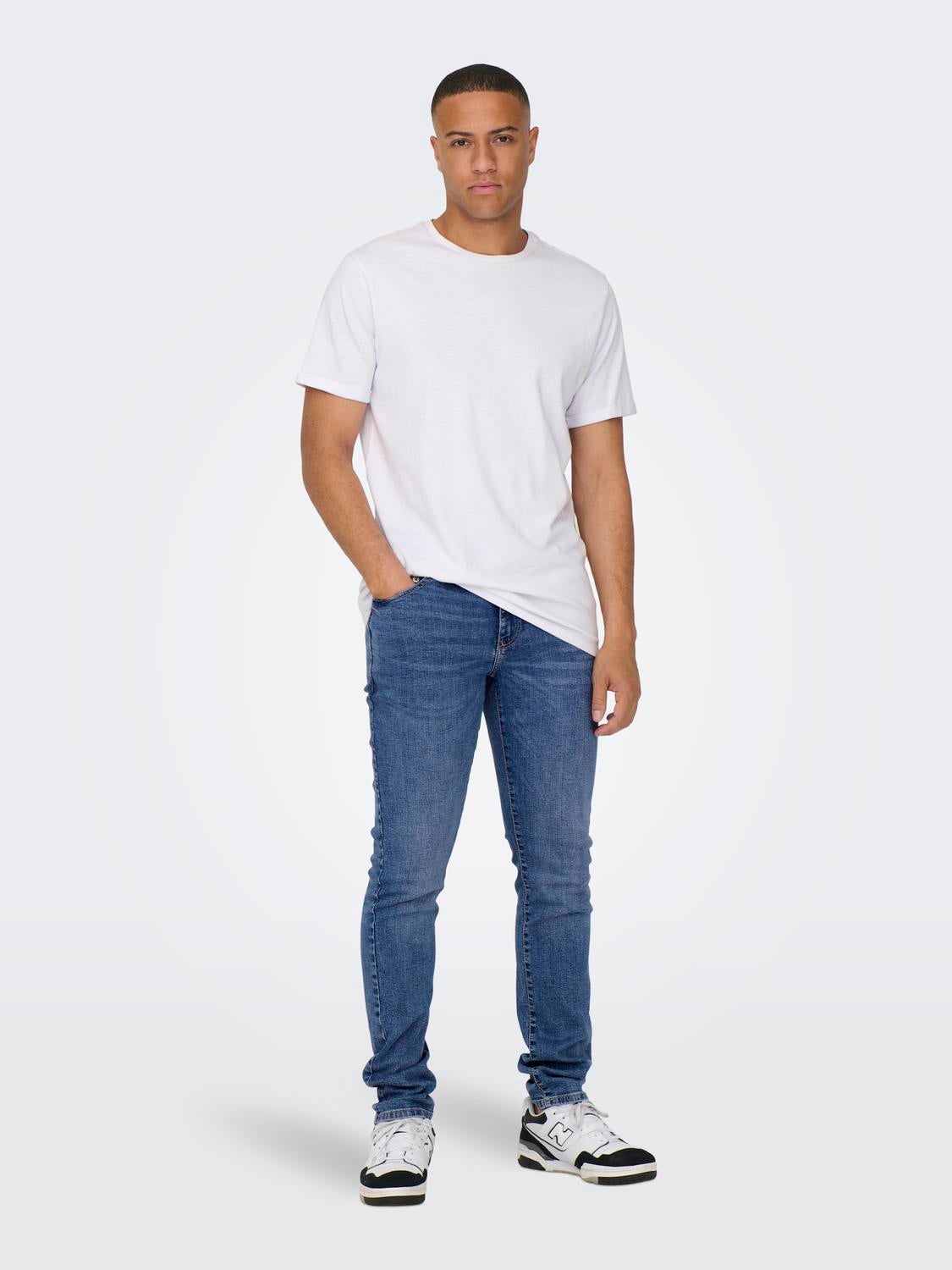 ONSLOOM Mid Rise Slim Fit Jeans Medium Blue Denim