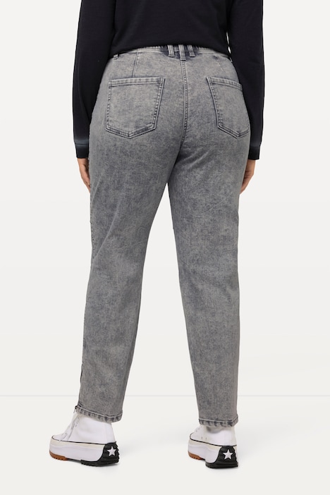 Boyfriend-Jeans, weites Bein, Komfortbund, Schenkeltaschen