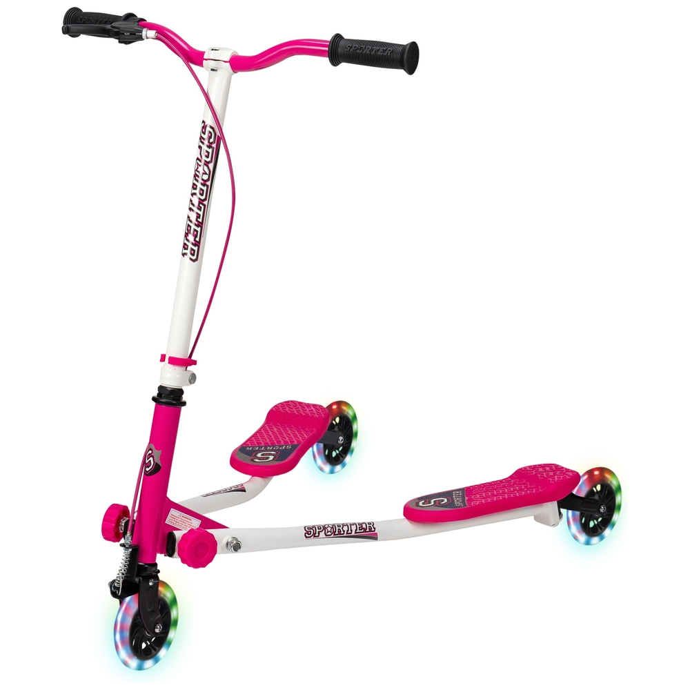 Sporter 1 Scooter mit leuchtenden LED-Rädern, pink