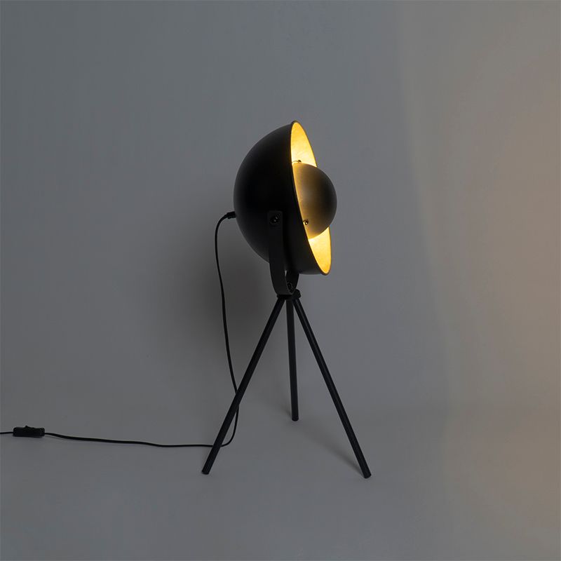 Tafellamp zwart met goud 63,3 cm tripod verstelbaar - Magnax