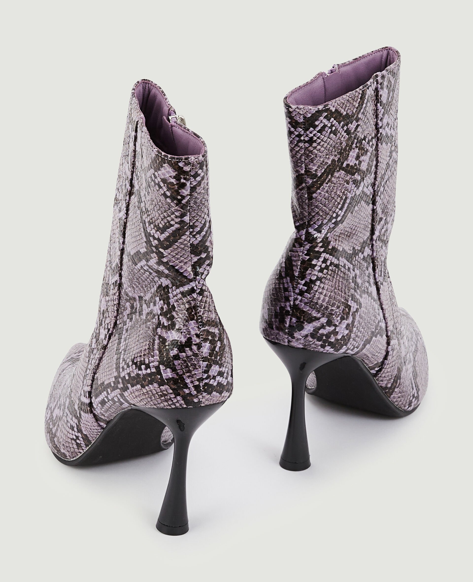 Boots pointues effet serpent - Lilas