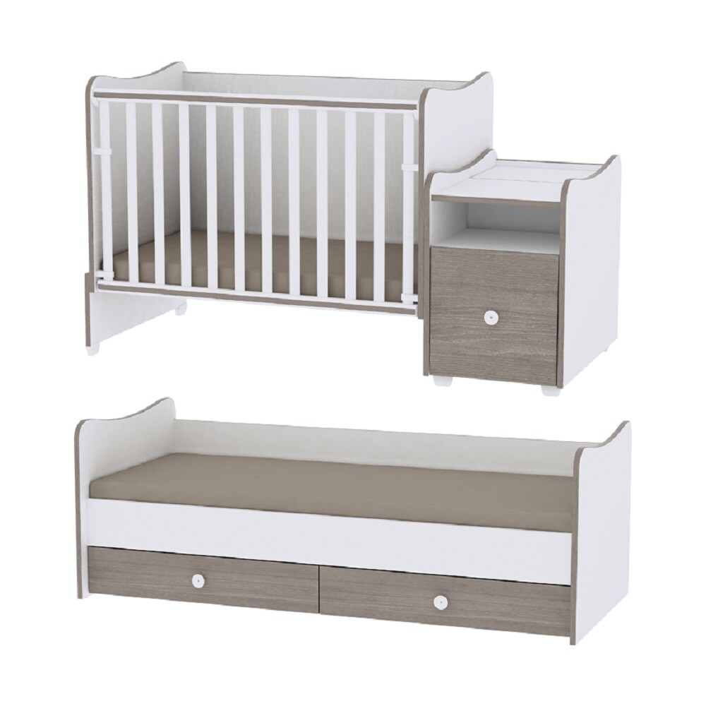 Lorelli Babybett Trend Plus NEW Schaukelfunktion Jugendbett Kommode Schreibtisch hellblau