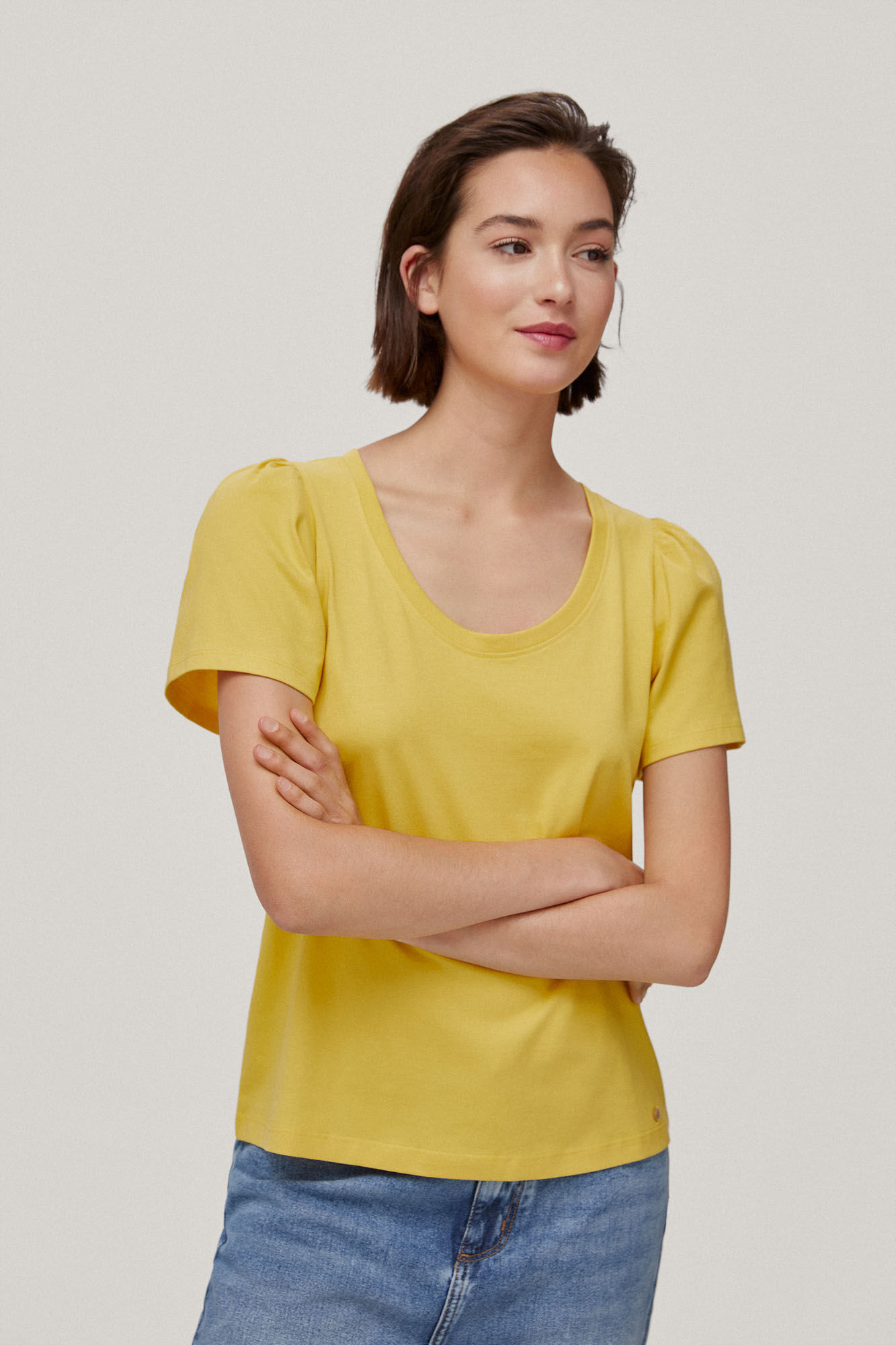 Camiseta lisa de manga curta - Amarela