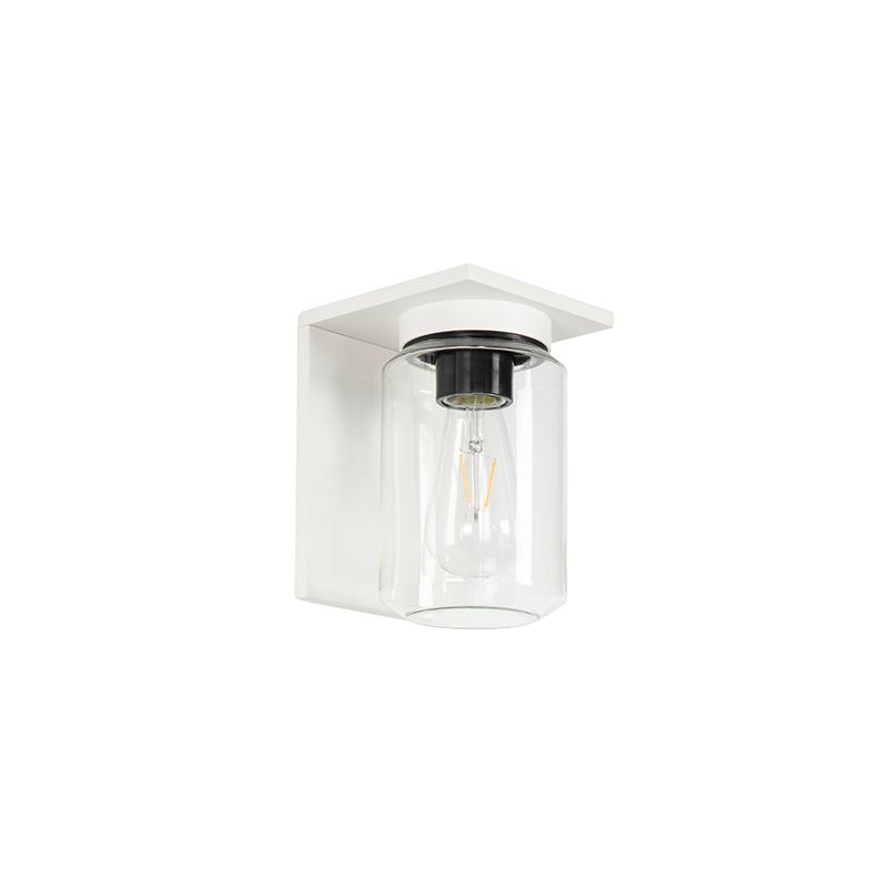 Moderne wandlamp wit met helde glas IP54 - Marshall