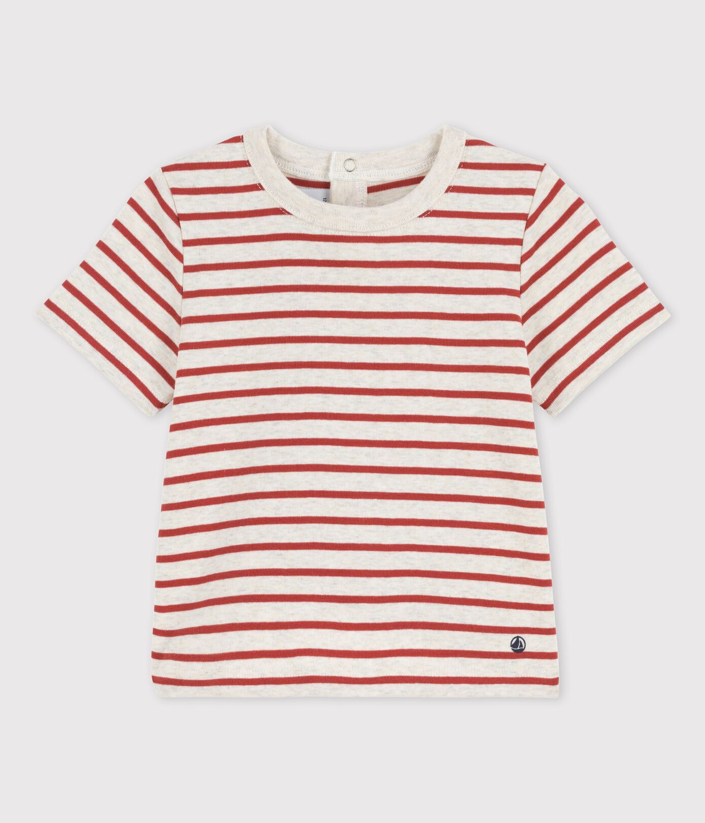 Tee-shirt manches courtes rayé en coton bio bébé