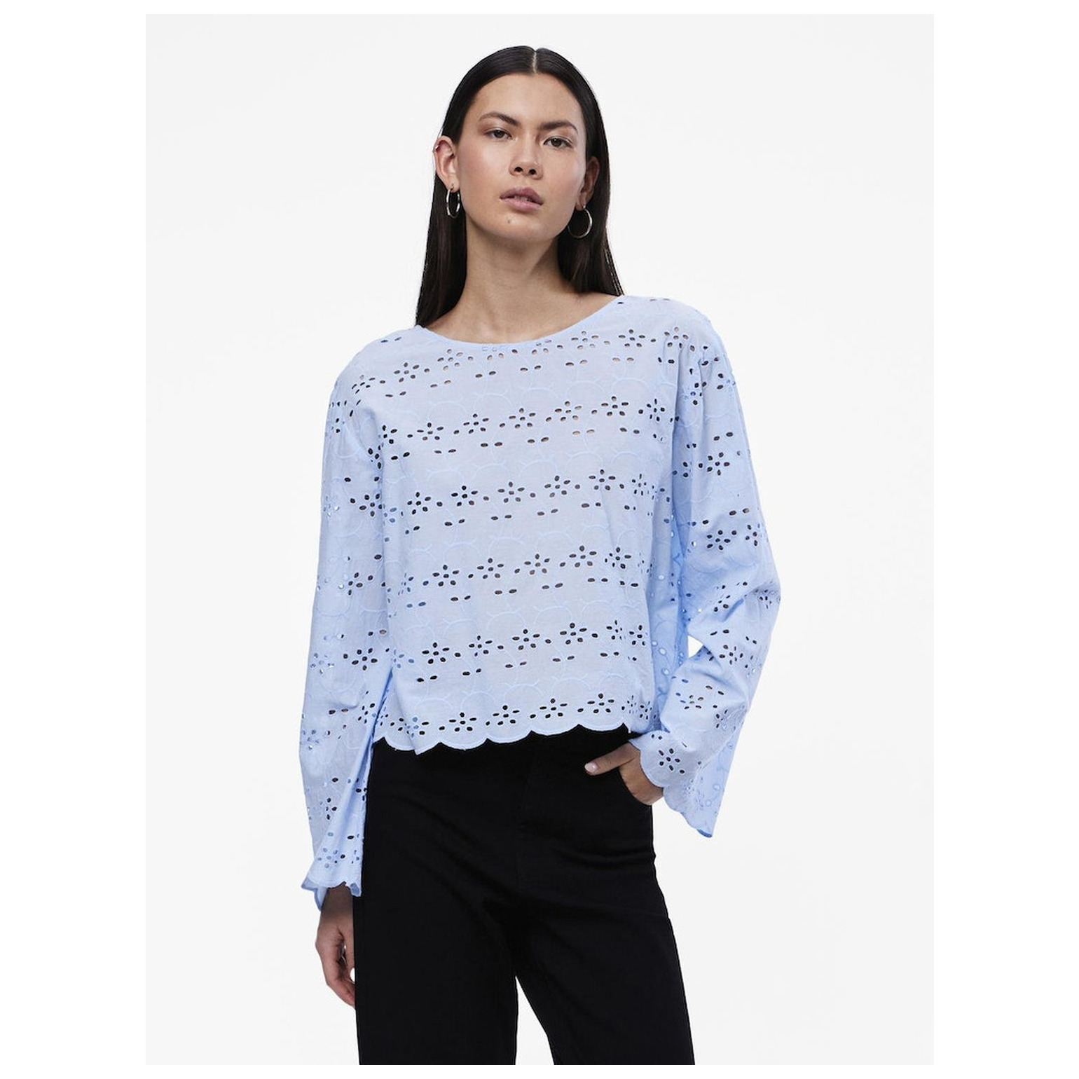 Pieces PCARMORINE LS EMBRODERI TOP