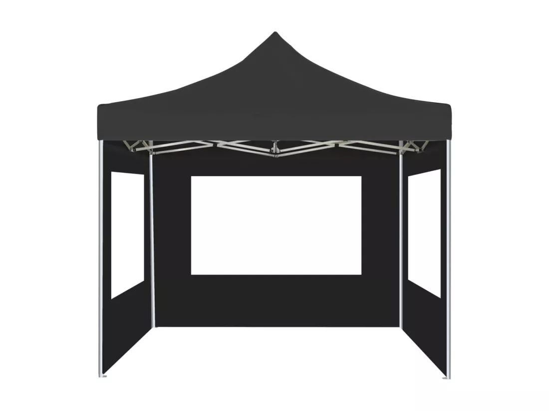 Tente de réception pliable et parois Aluminium 2x2 m Anthracite