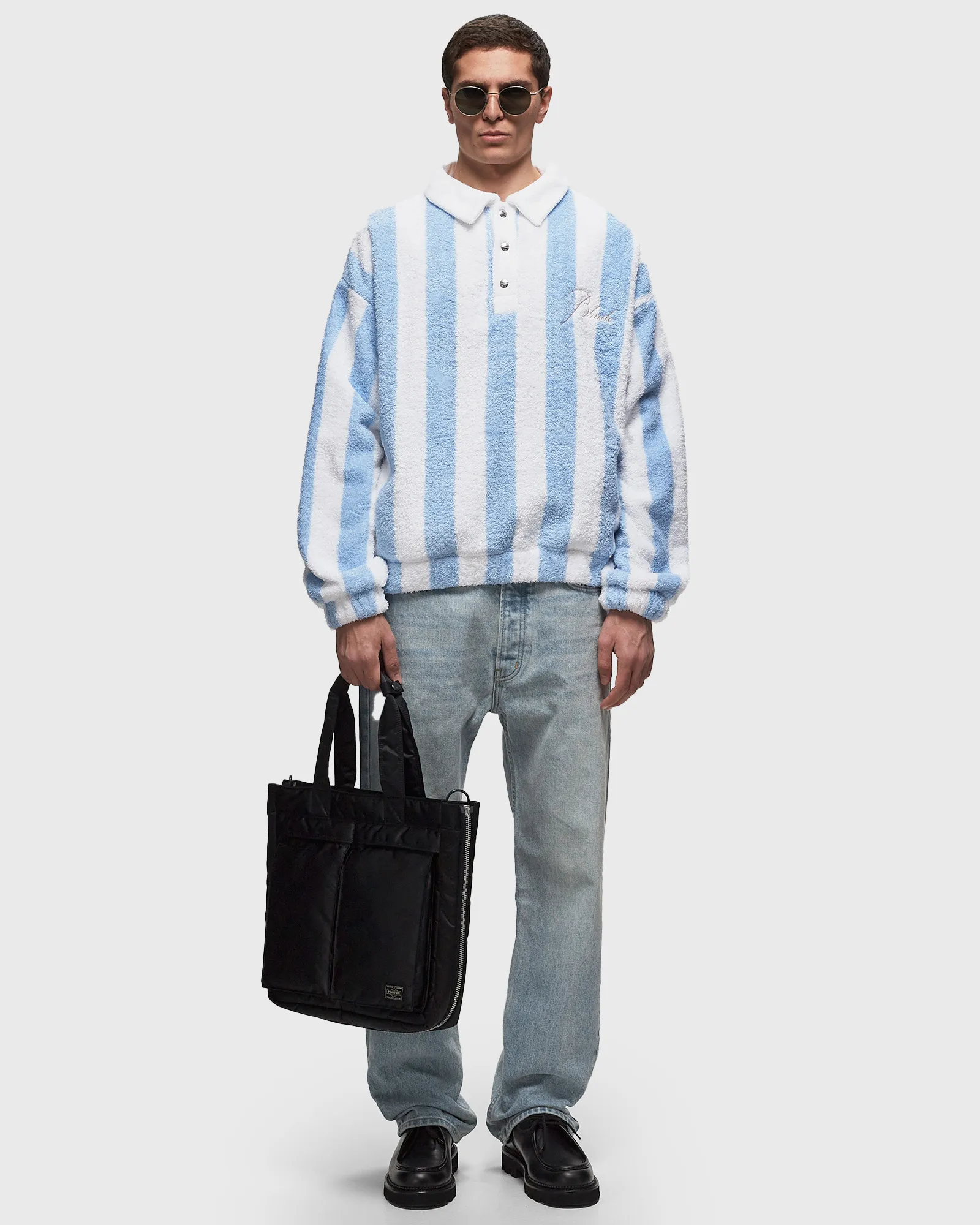 Rhude STRIPED LOOP TERRY POLO