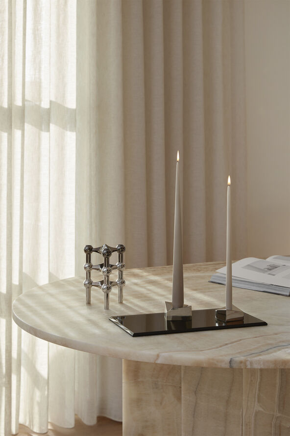 STOFF Nagel STOFF Nagel reflect candle holder, small - chrome/krom Sølv