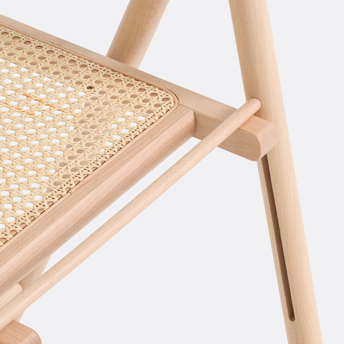 LA REDOUTE INTERIEURS<br>Conjunto de 2 cadeiras dobráveis em madeira de faia e rattan, Mauryn