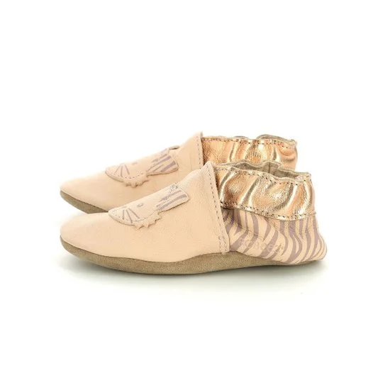 Chaussons Zebra Meow   Gris Rose        de               Robeez