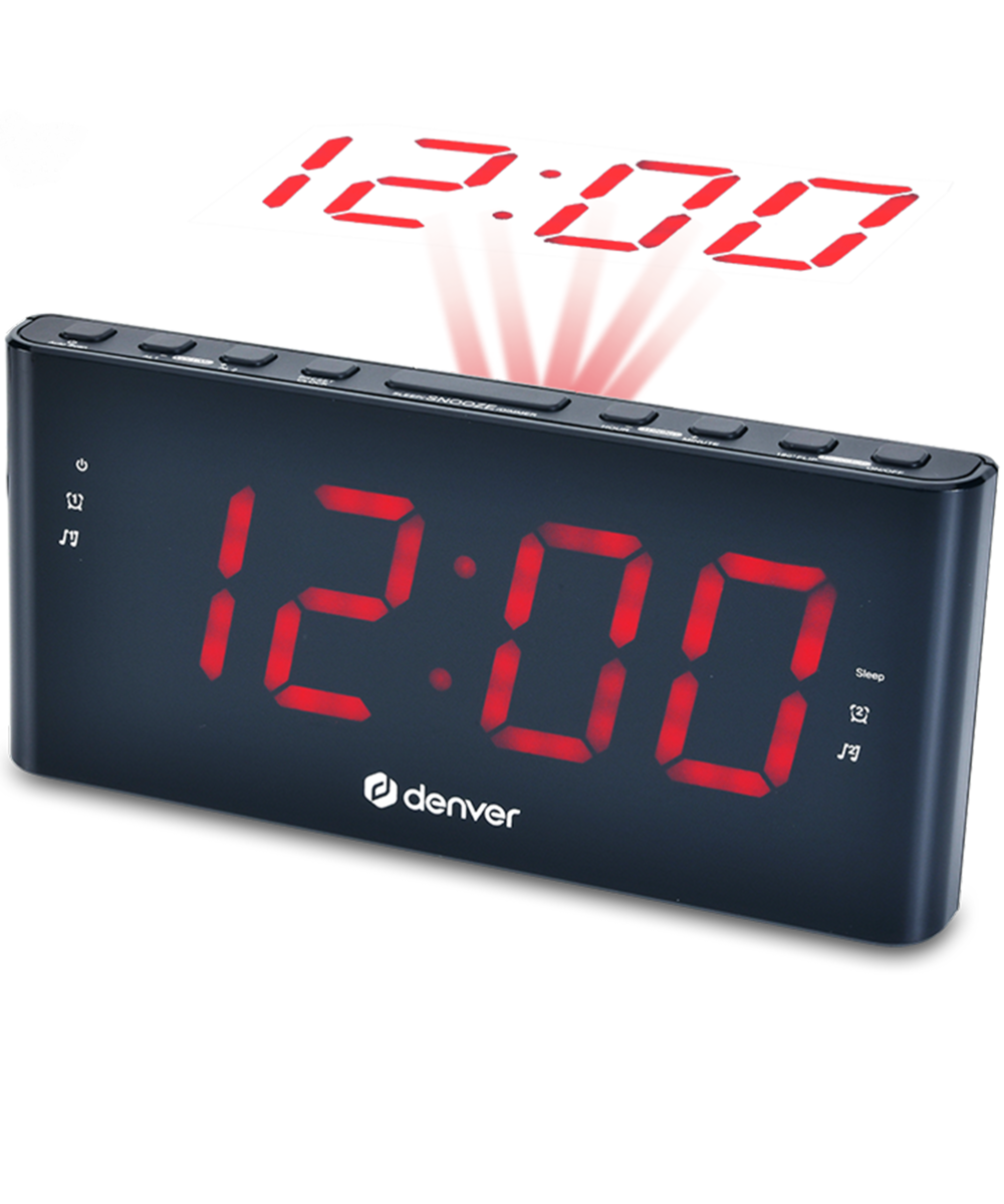 Denver CPR710 -Wekker FM radio - Tijdprojectie - Zwart