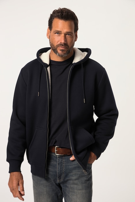 JP 1880 Hoodiejacke, Outdoor, Sweatjacke, Kapuze, Teddyfutter, Zipper, bis 8 XL