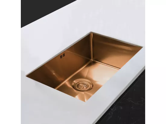 Luisa évier 1 grande cuve seule 76x45 en inox cuivre brossé - Essebagno
