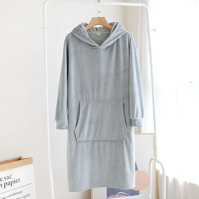 Finlies - Bijpassende effen pyjamajas met capuchon voor koppels (verschillende ontwerpen)