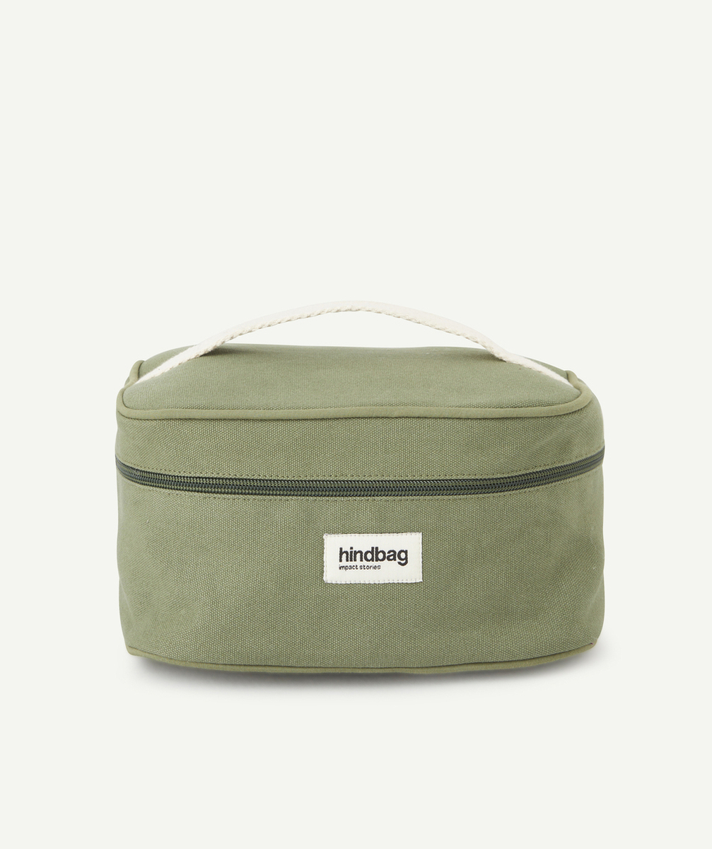 HINDBAGVANITY BAG GASPARD EN COTON BIO VERT OLIVE