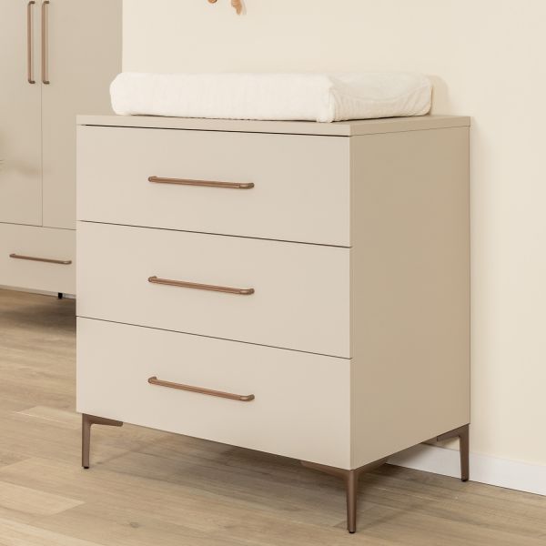 TWF Ledikant 60 x 120 - Commode 3 Laden - Hanglegkast 2 Deuren 1 Lade Salerno Metaal