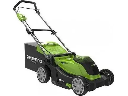 Greenworks G40LM41, Skubbe plæneklipper, 600 m², 41 cm, 2,5 cm, 8 cm, 300 m²