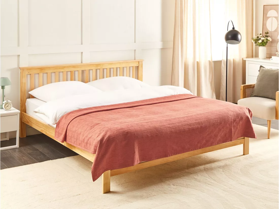 Couvre-lits MARAKA Coton 200 x 220 cm Rouge clair
