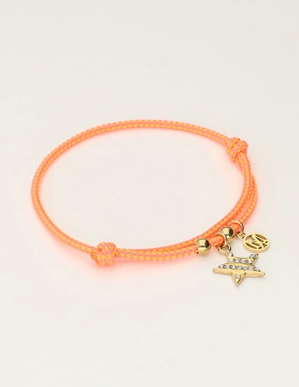 My Jewellery Armband cord orange star MJ10199