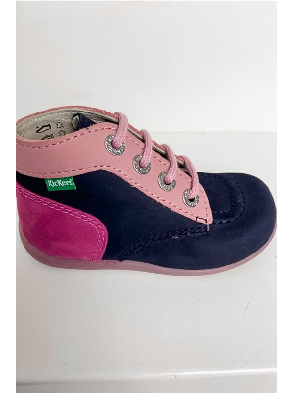 Bottines Bonbon Marine Rose Tricolore - Kickers