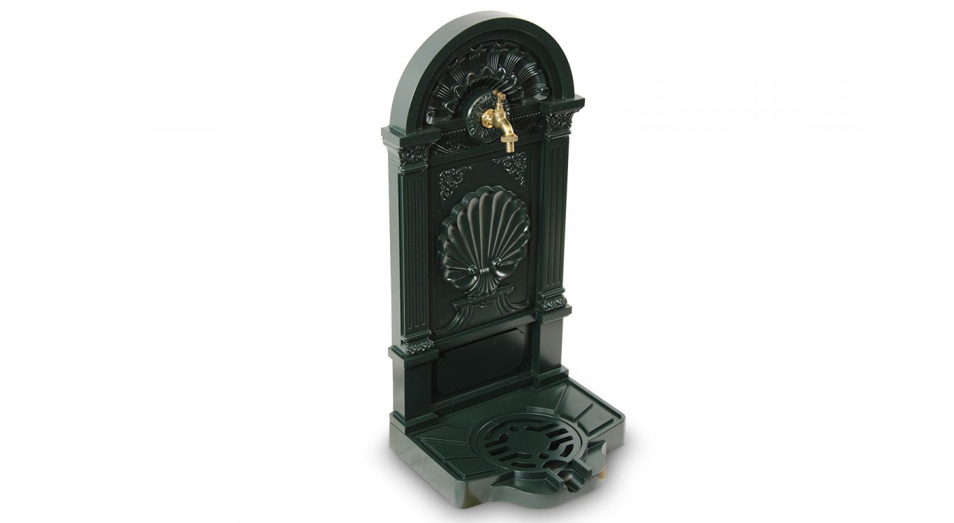 Fontaine de jardin aluminium vert 39x33x82.5cm